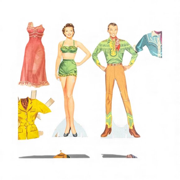 Vintage 1956 Whitman Roy Rogers Dale Evans Paper Doll Set Original - Picture 6 of 13